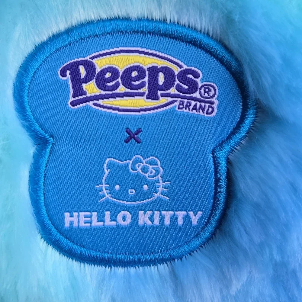NEW Peeps x HELLO KITTY Easter Basket w/ Handle‎ Bunny Rabbit Plush Basket Blue